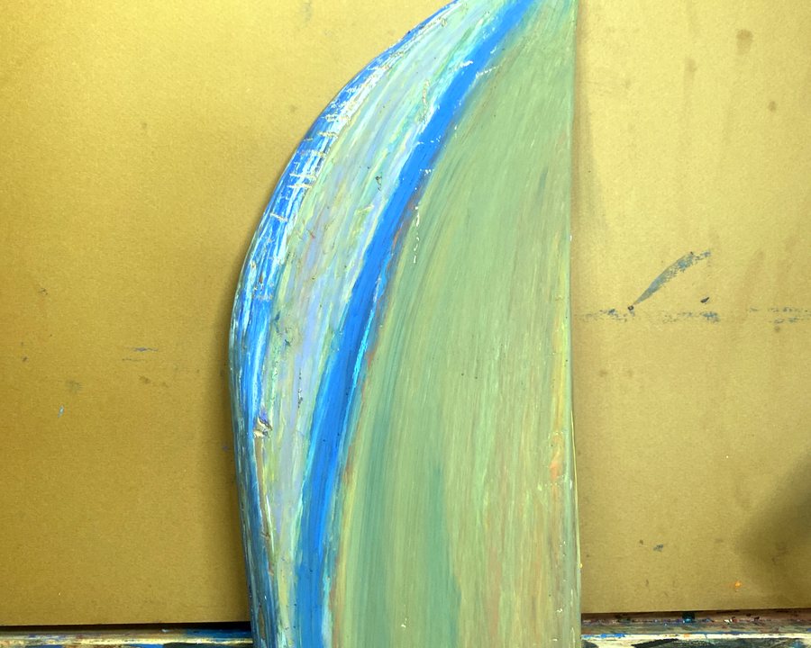 Curved blue coaster study
