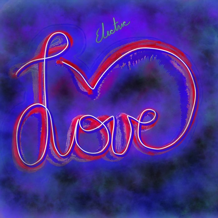 Electric Love, Blue Variation, Digital Lettering by Robert Marleton.