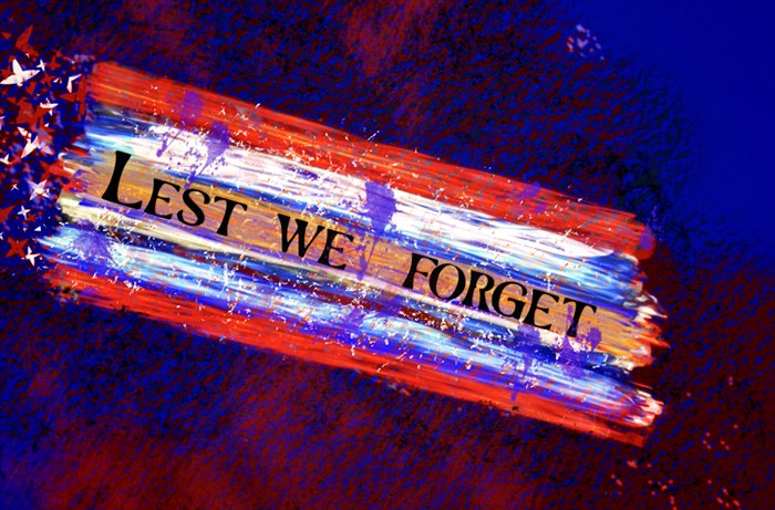 Lest We Forget, Digital Collage / Typographic Study by Robert Marleton.